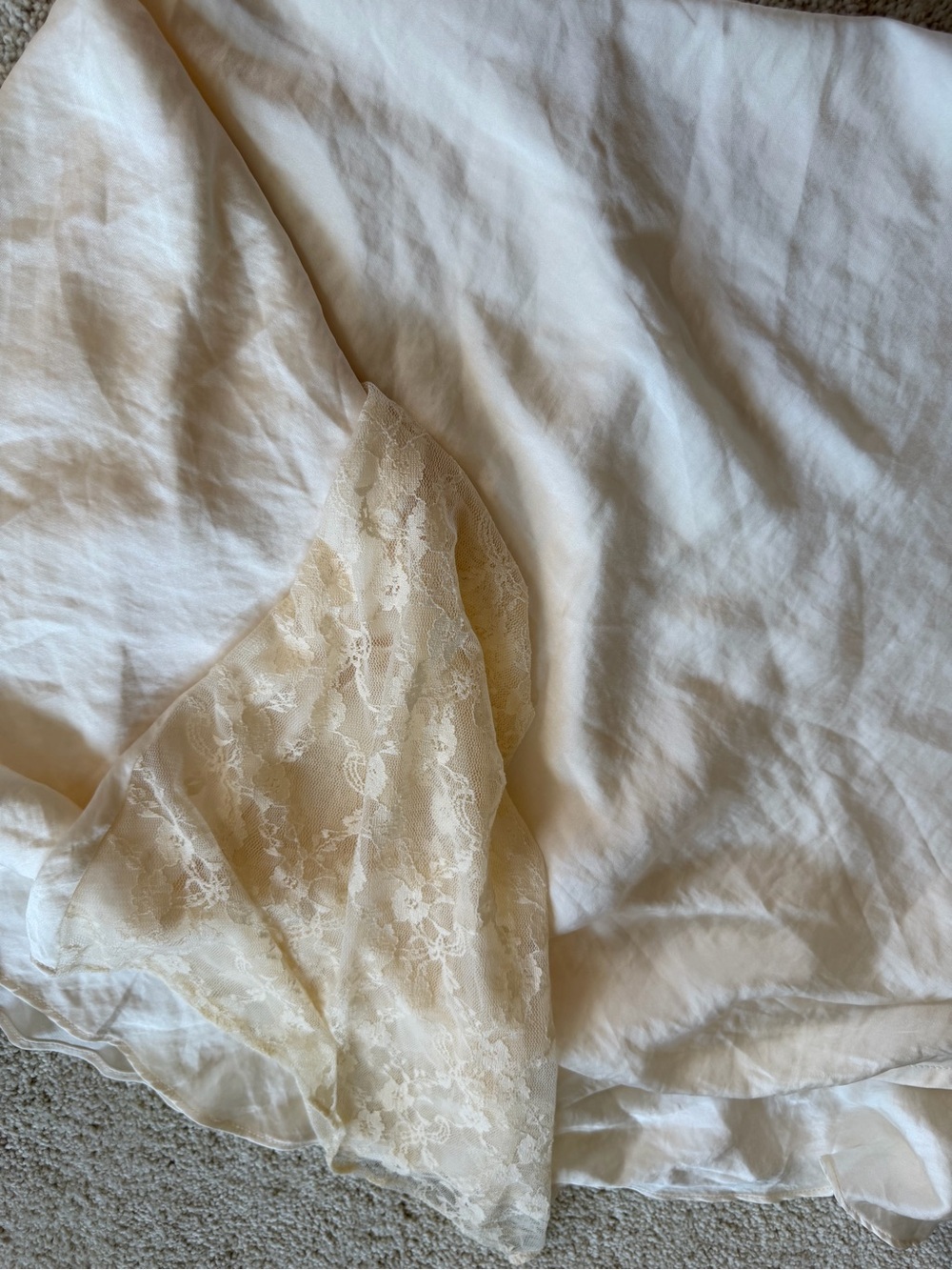 Free People Cream Lace Panel High Low Maxi Skirt S NWT - Picture 6 of 9